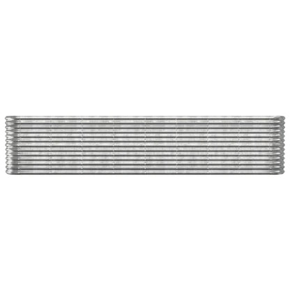 vidaXL Hochbeet Verzinkter Stahl 332x40x68 cm Silbern