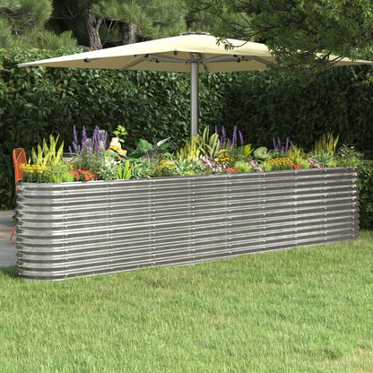 vidaXL Hochbeet Verzinkter Stahl 332x40x68 cm Silbern