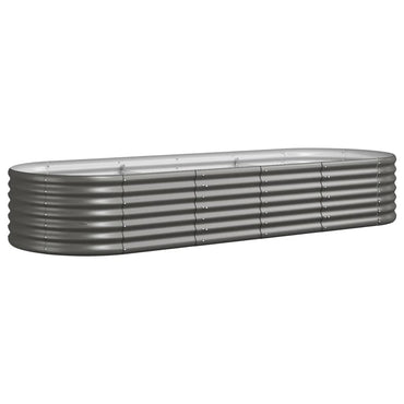 vidaXL Jardinière surélevée Acier galvanisé 224x80x36 cm Gris