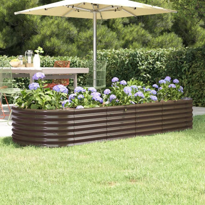 vidaXL Carré potager Acier galvanisé 224x80x36 cm Marron