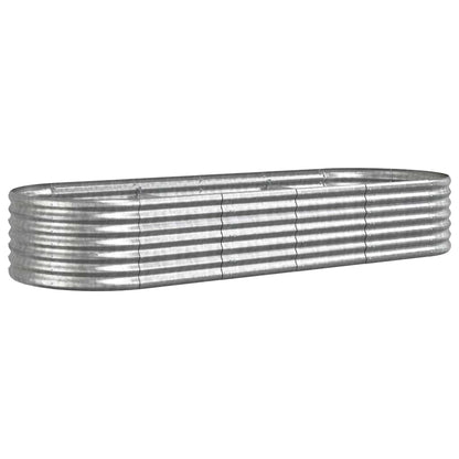 vidaXL Carré potager en acier galvanisé 224x80x36 cm Argenté
