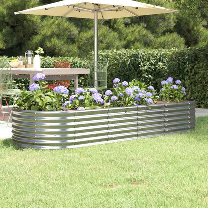 vidaXL Carré potager en acier galvanisé 224x80x36 cm Argenté