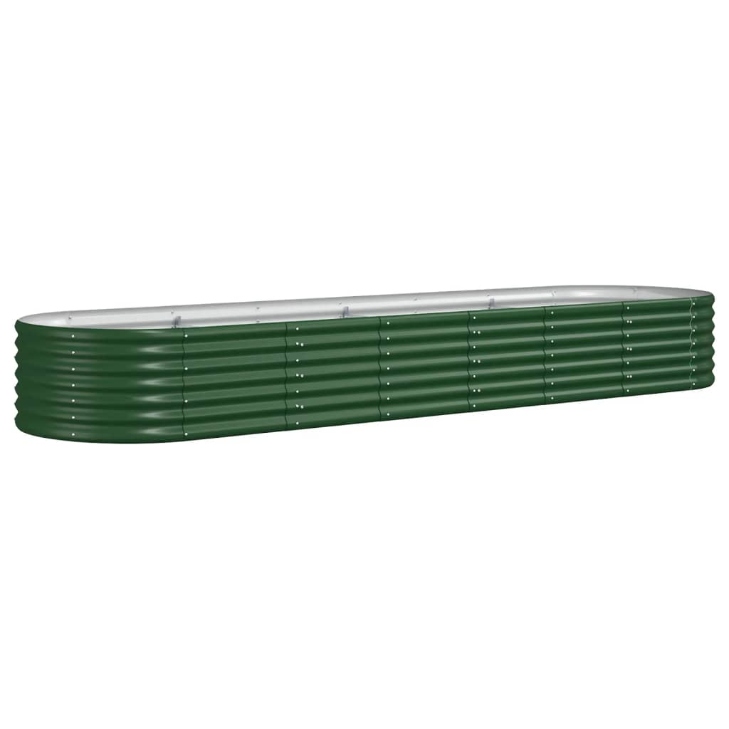 vidaXL Carré potager en acier galvanisé 296x80x36 cm Vert