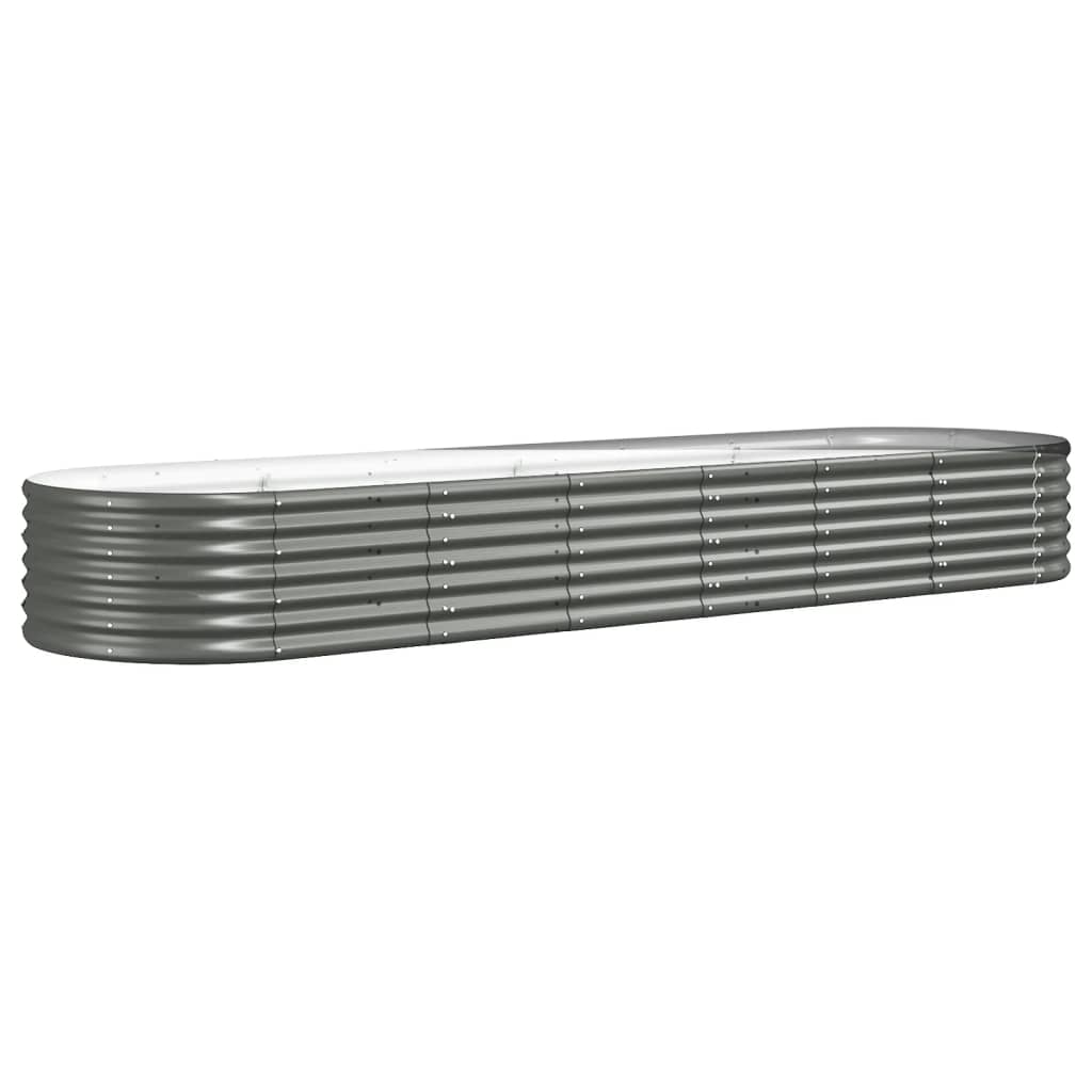 vidaXL Carré potager Acier galvanisé 296x80x36 cm Gris