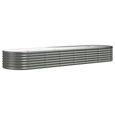 vidaXL Carré potager Acier galvanisé 296x80x36 cm Gris