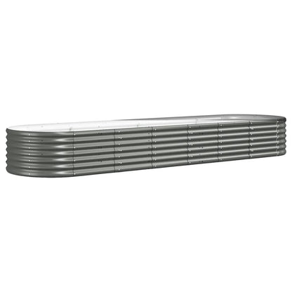 vidaXL Carré potager Acier galvanisé 296x80x36 cm Gris