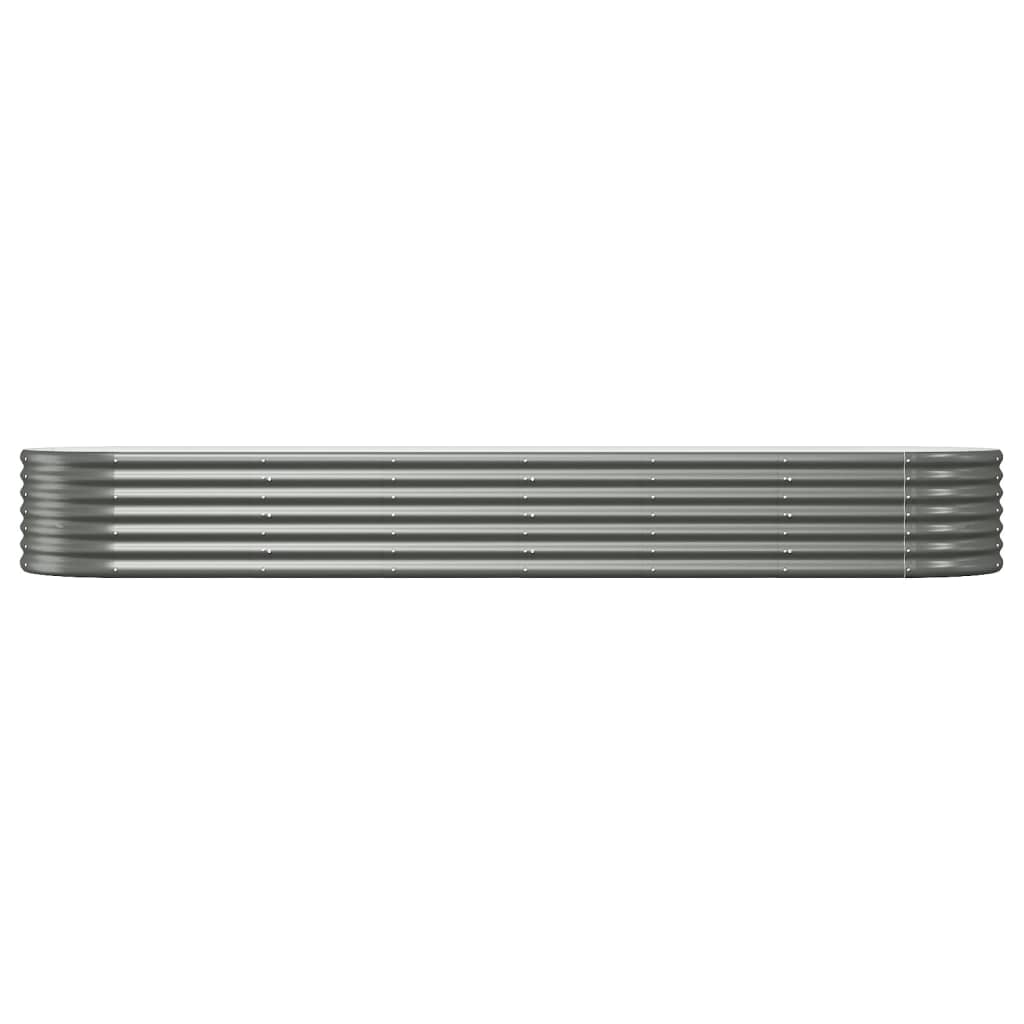 vidaXL Carré potager Acier galvanisé 296x80x36 cm Gris