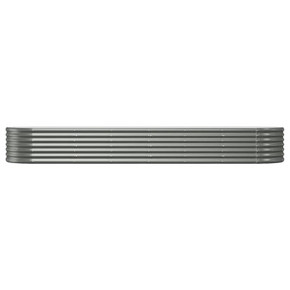 vidaXL Carré potager Acier galvanisé 296x80x36 cm Gris