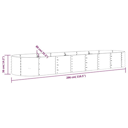 vidaXL Carré potager Acier galvanisé 296x80x36 cm Gris