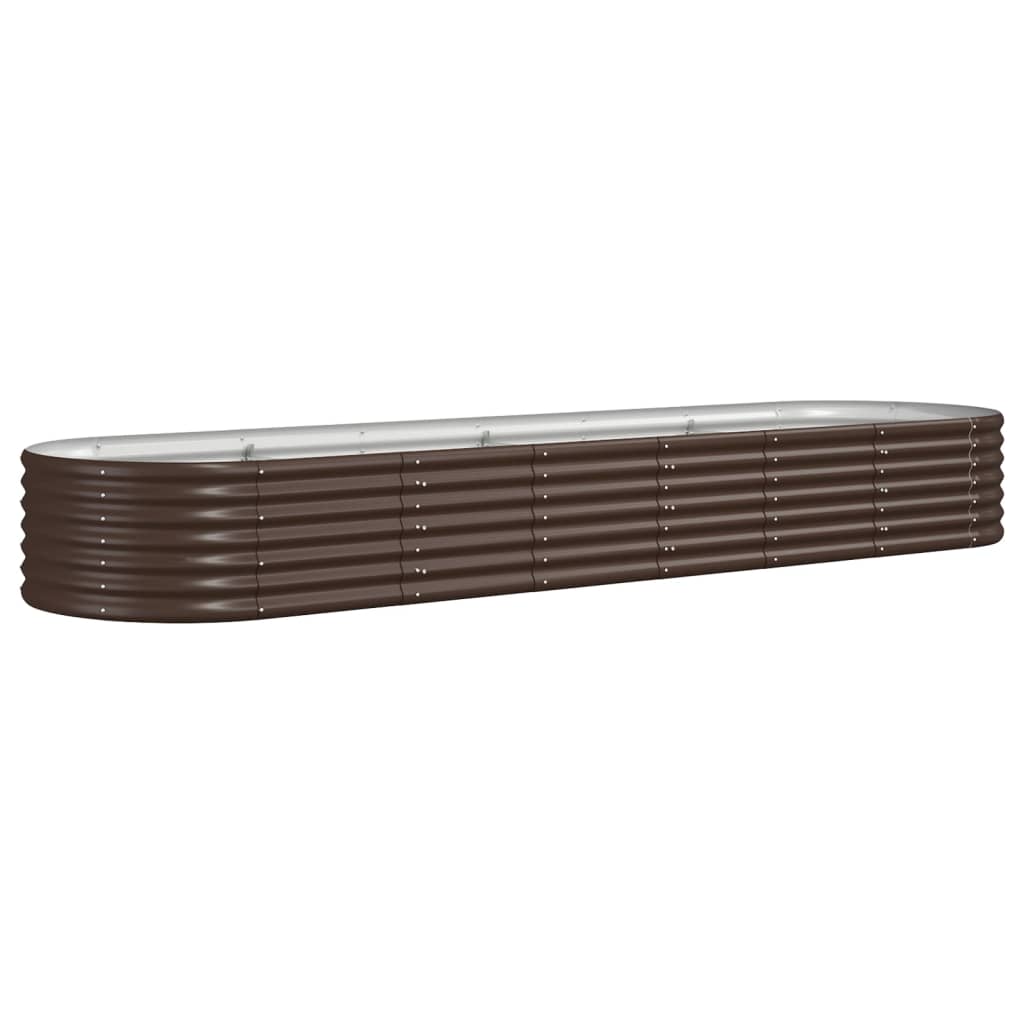 vidaXL Carré potager Acier galvanisé 296x80x36 cm Marron