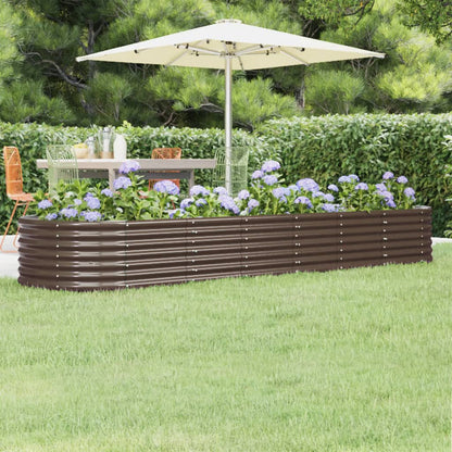 vidaXL Carré potager Acier galvanisé 296x80x36 cm Marron