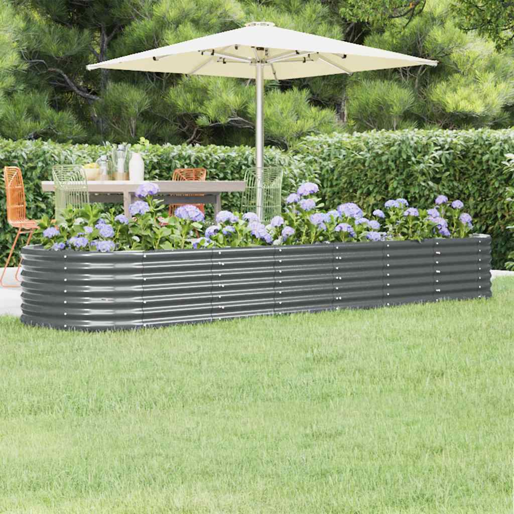 vidaXL Hochbeet Verzinkter Stahl 296x80x36 cm Anthrazit