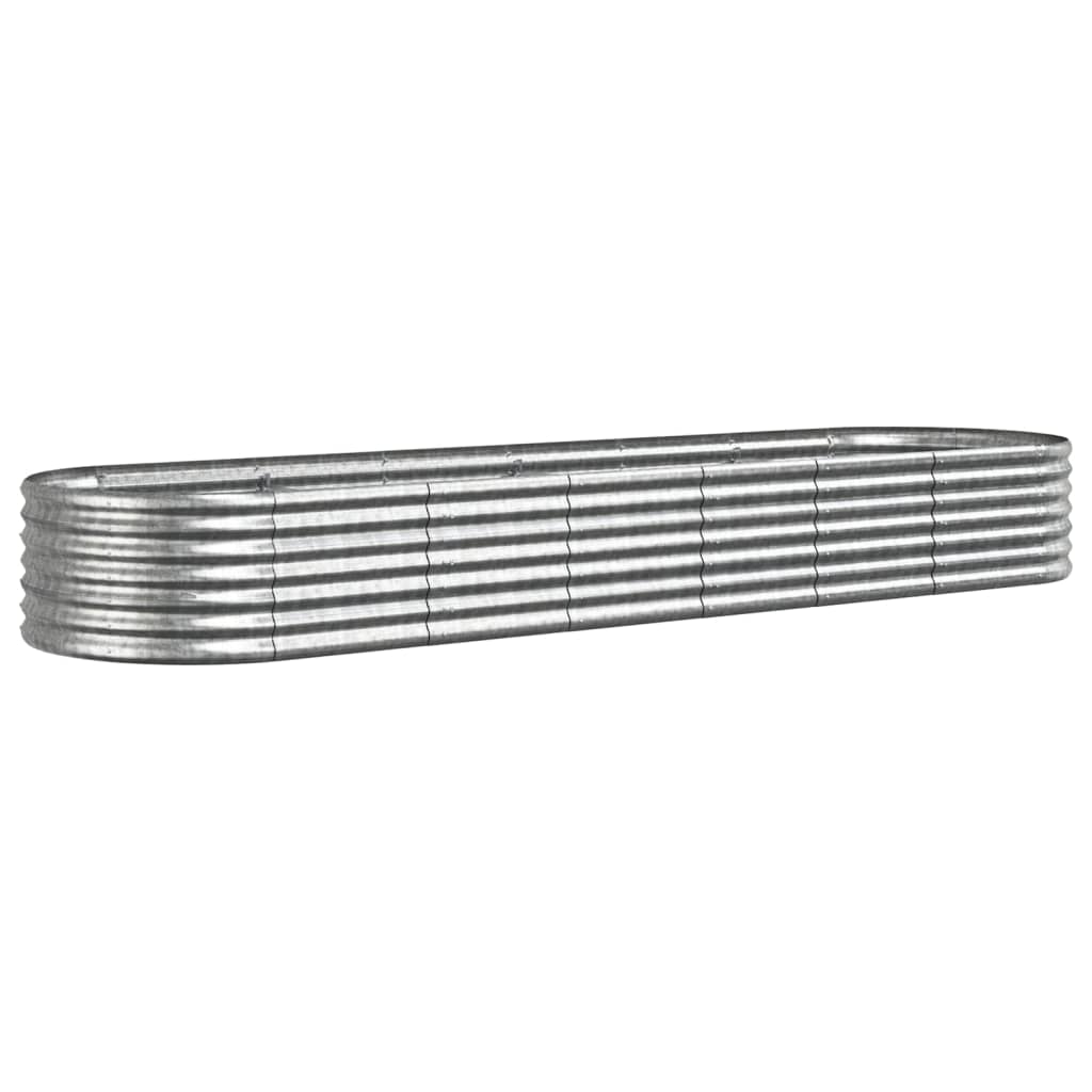 vidaXL Jardinière surélevée en acier galvanisé 296x80x36 cm Argentée