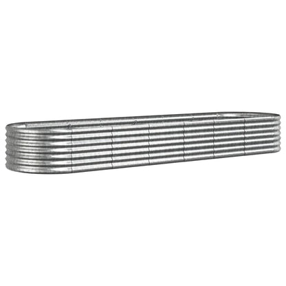 vidaXL Jardinière surélevée en acier galvanisé 296x80x36 cm Argentée