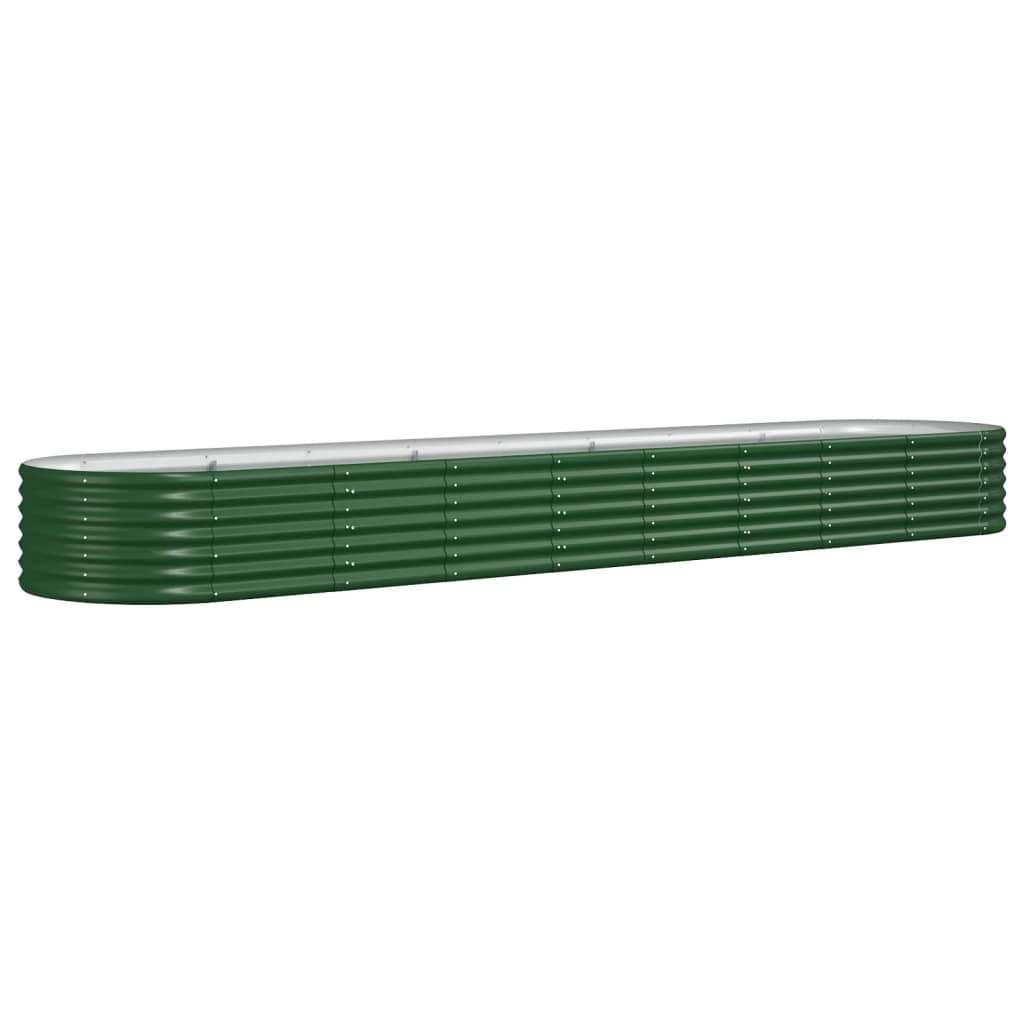 vidaXL Carré potager en acier galvanisé 368x80x36 cm Vert