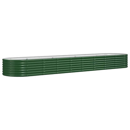 vidaXL Carré potager en acier galvanisé 368x80x36 cm Vert