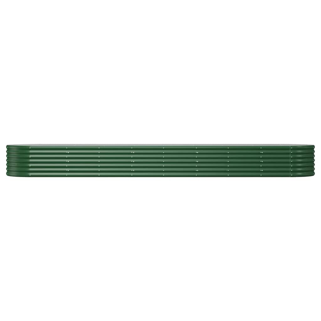 vidaXL Carré potager en acier galvanisé 368x80x36 cm Vert