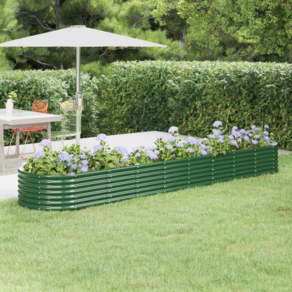 vidaXL Carré potager en acier galvanisé 368x80x36 cm Vert