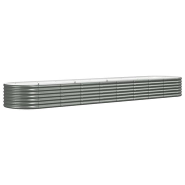 vidaXL Carré potager en acier galvanisé 368x80x36 cm Gris