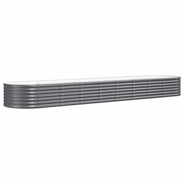 vidaXL Carré potager en acier galvanisé 368x80x36 cm Anthracite