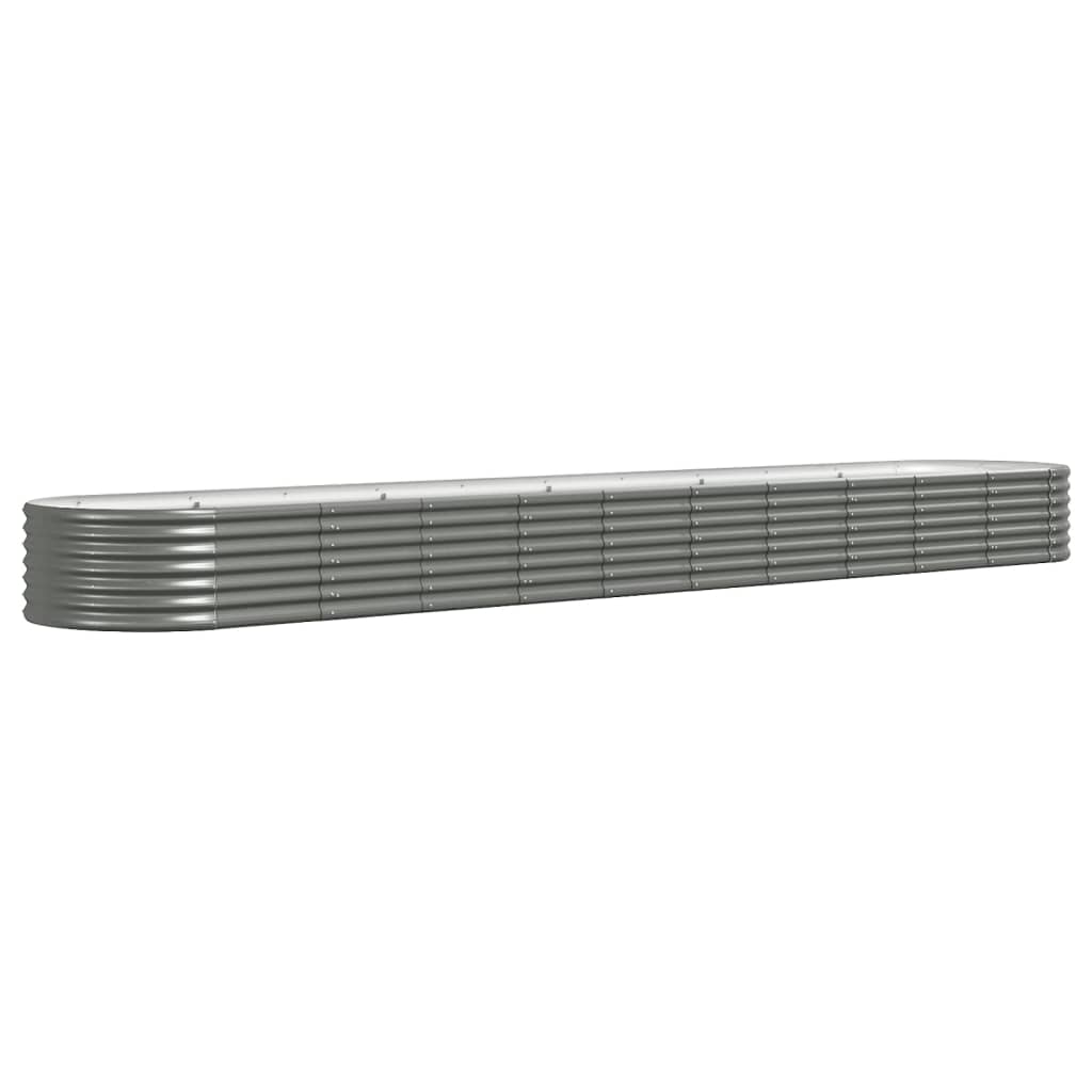 vidaXL Hochbeet Verzinkter Stahl 440x80x36 cm Grau