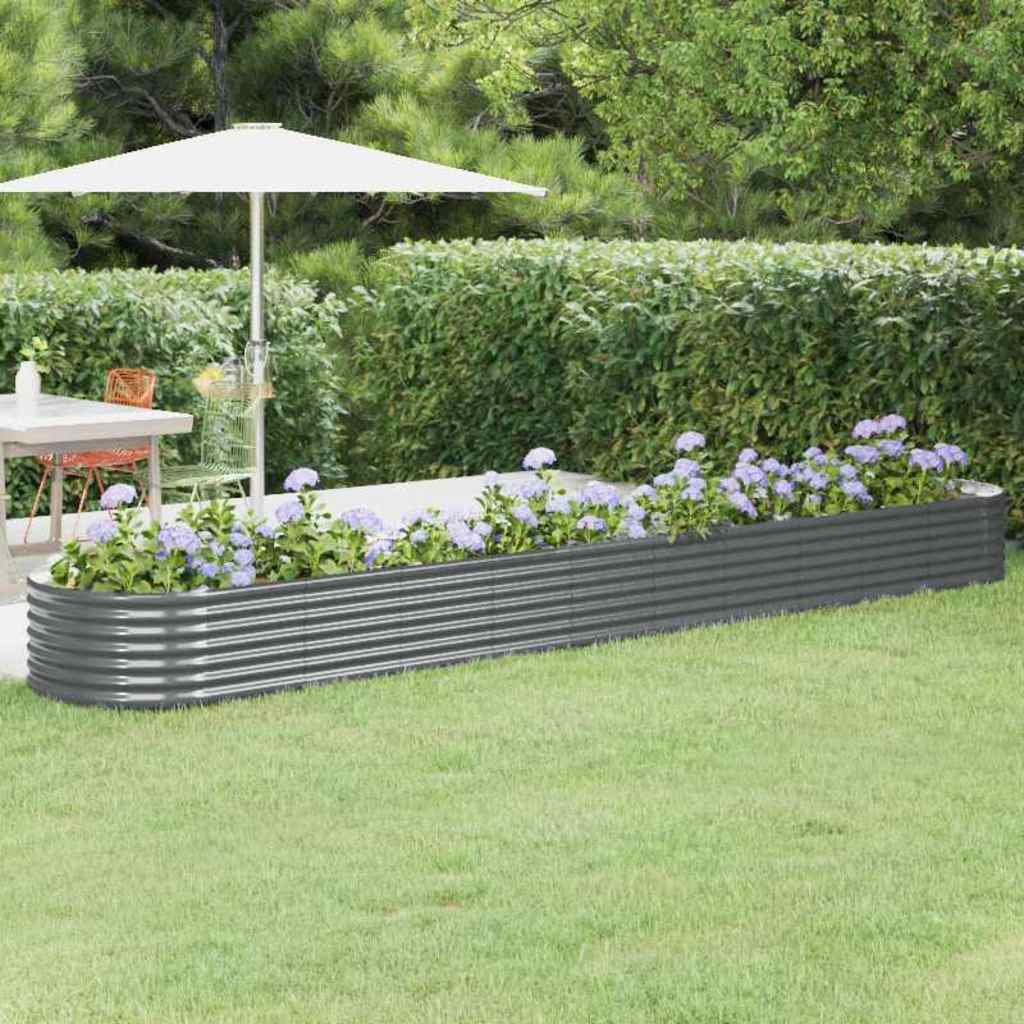 vidaXL Hochbeet Verzinkter Stahl 440x80x36 cm Anthrazit