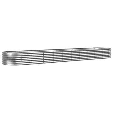 vidaXL Hochbeet Verzinkter Stahl 440x80x36 cm Silbern