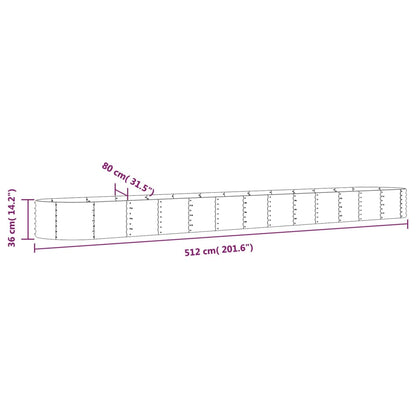 vidaXL Hochbeet Verzinkter Stahl 512x80x36 cm Grün