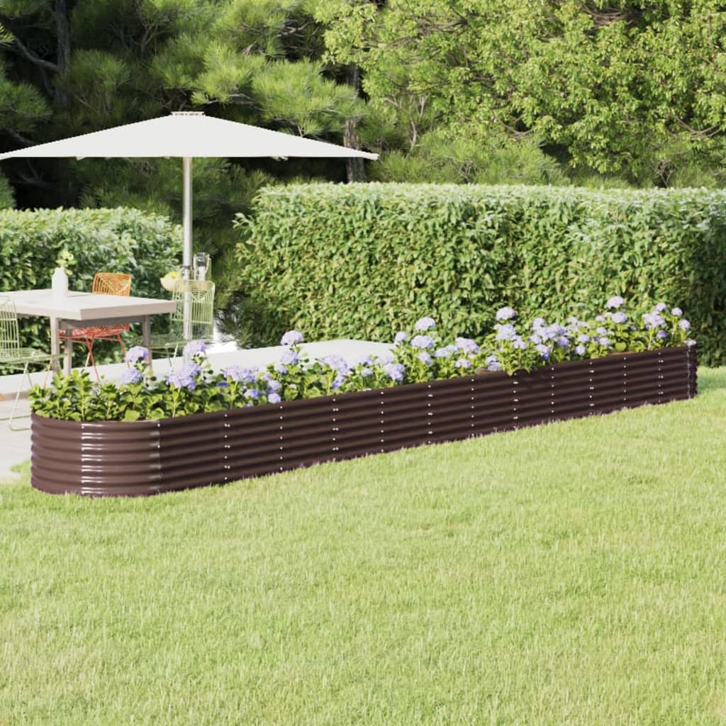 vidaXL Hochbeet Verzinkter Stahl 512x80x36 cm Braun