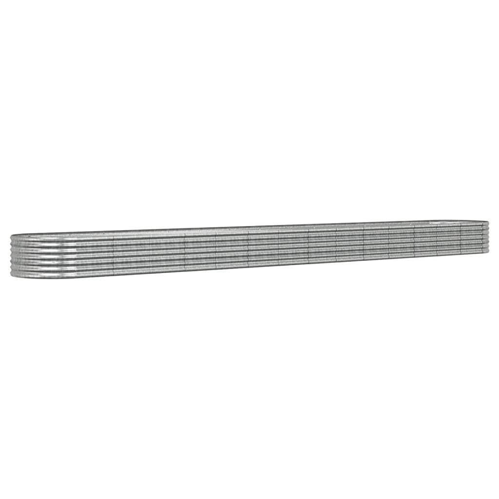 vidaXL Hochbeet Verzinkter Stahl 620x80x36 cm Silbern