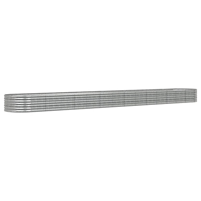vidaXL Hochbeet Verzinkter Stahl 620x80x36 cm Silbern