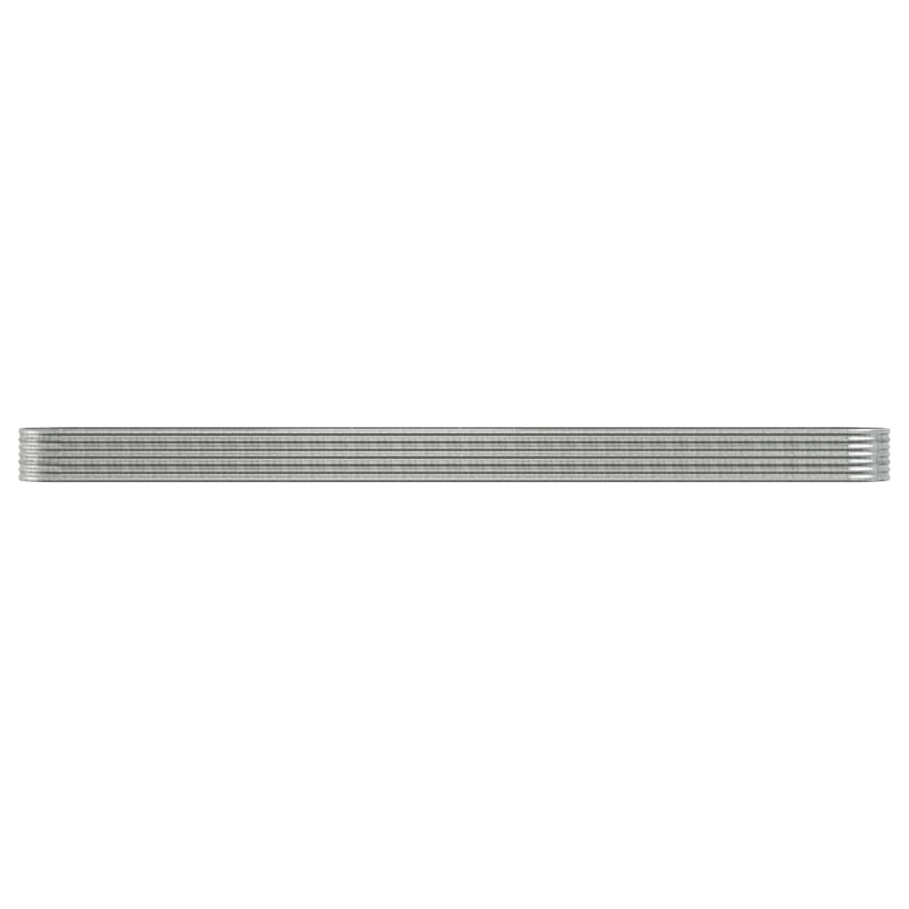 vidaXL Hochbeet Verzinkter Stahl 620x80x36 cm Silbern