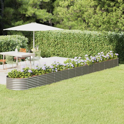 vidaXL Hochbeet Verzinkter Stahl 620x80x36 cm Silbern