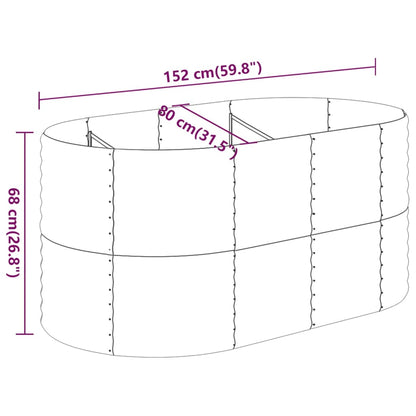 vidaXL Jardinière surélevée en acier galvanisé 152x80x68 cm Gris