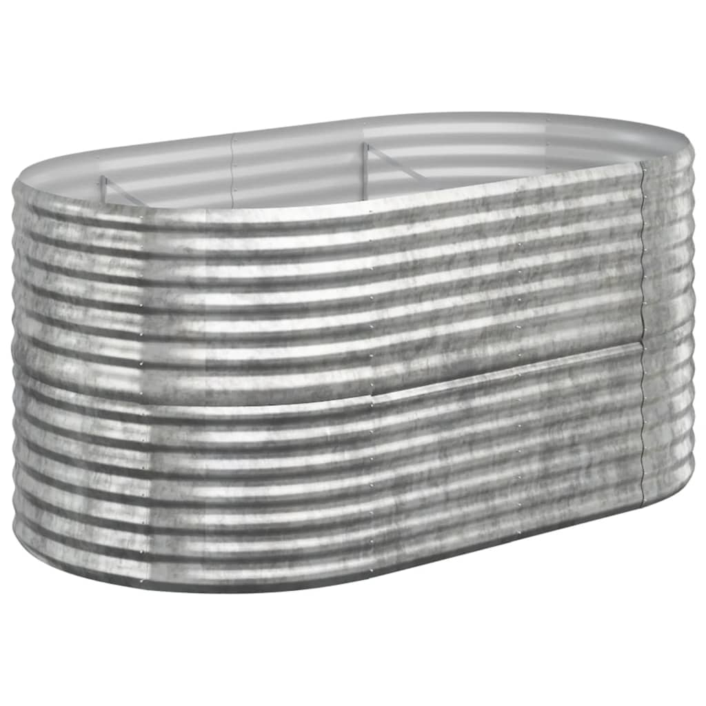 vidaXL Carré potager en acier galvanisé 152x80x68 cm argenté