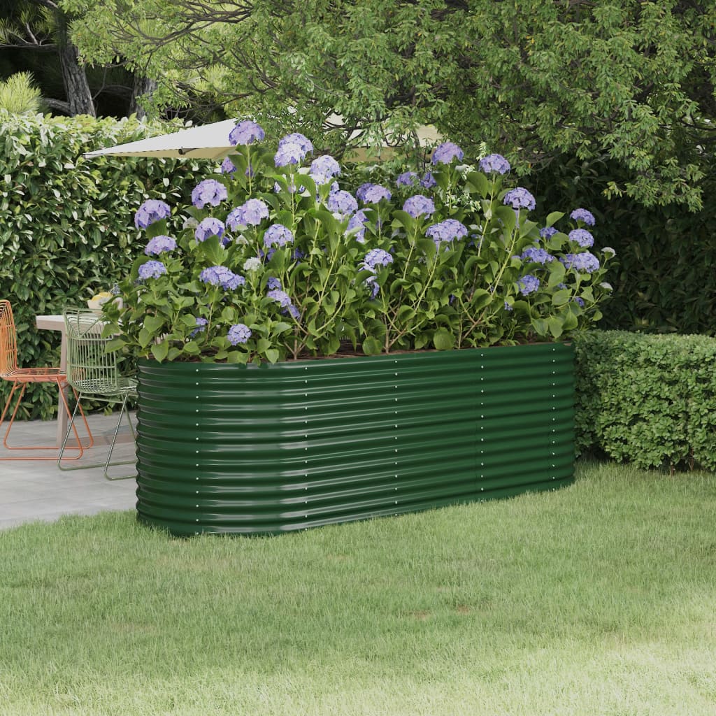 vidaXL Carré potager en acier galvanisé 224x80x68 cm Vert