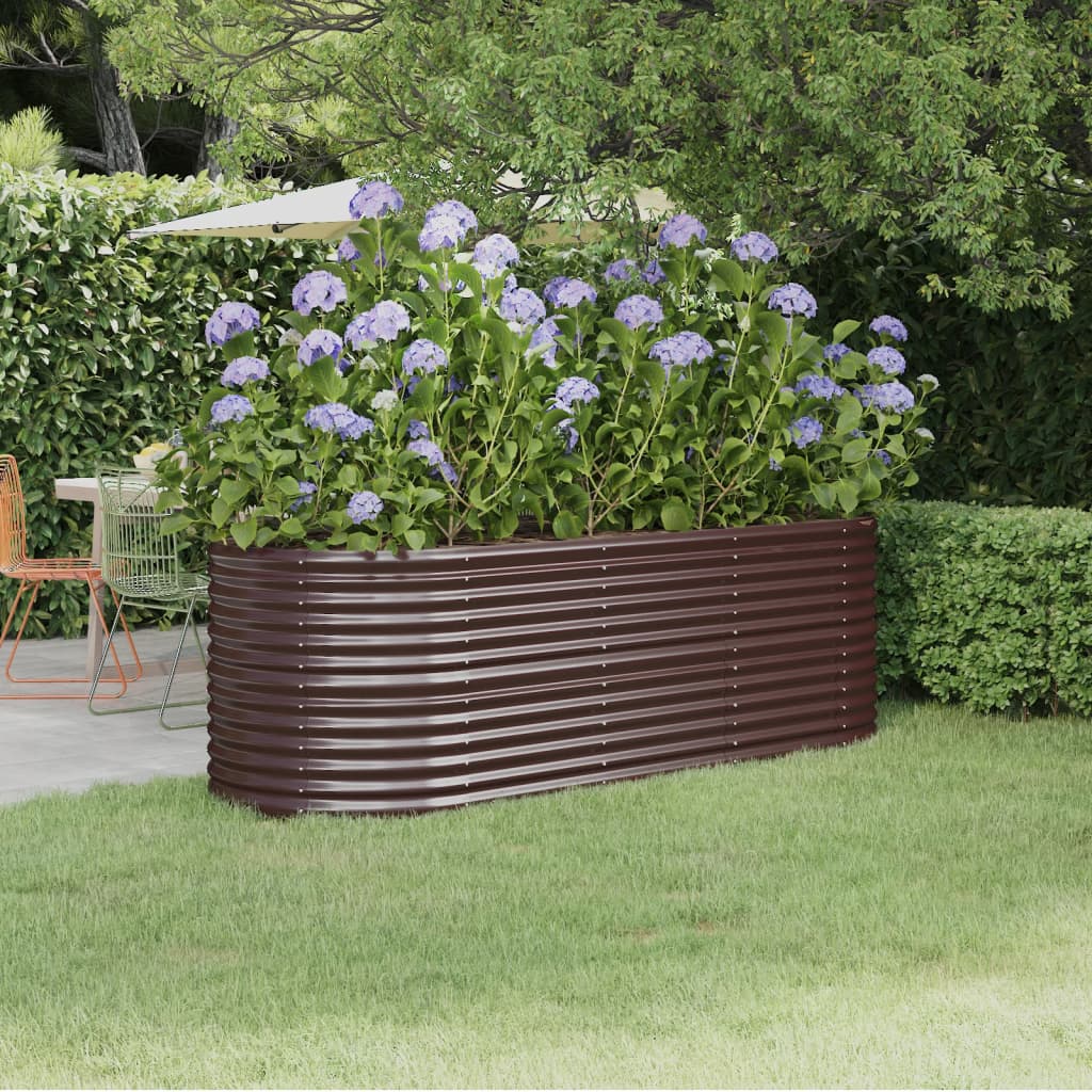 vidaXL Carré potager en acier galvanisé 224x80x68 cm Marron