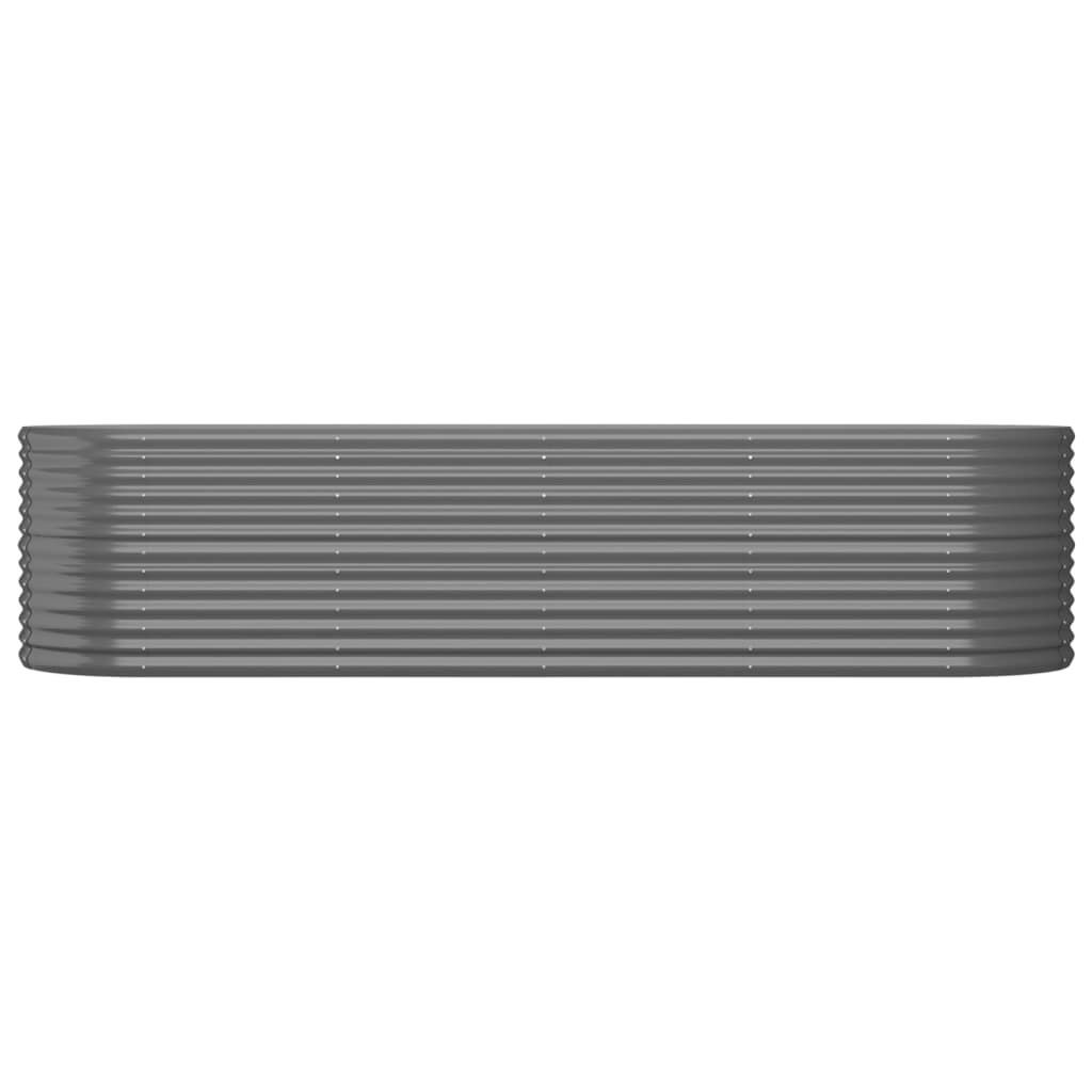 vidaXL Carré potager en acier galvanisé 296x80x68 cm Gris