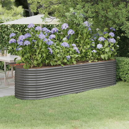 vidaXL Carré potager en acier galvanisé 296x80x68 cm Gris