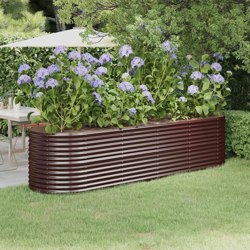 vidaXL Hochbeet Verzinkter Stahl 296x80x68 cm Braun