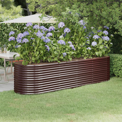 vidaXL Hochbeet Verzinkter Stahl 296x80x68 cm Braun