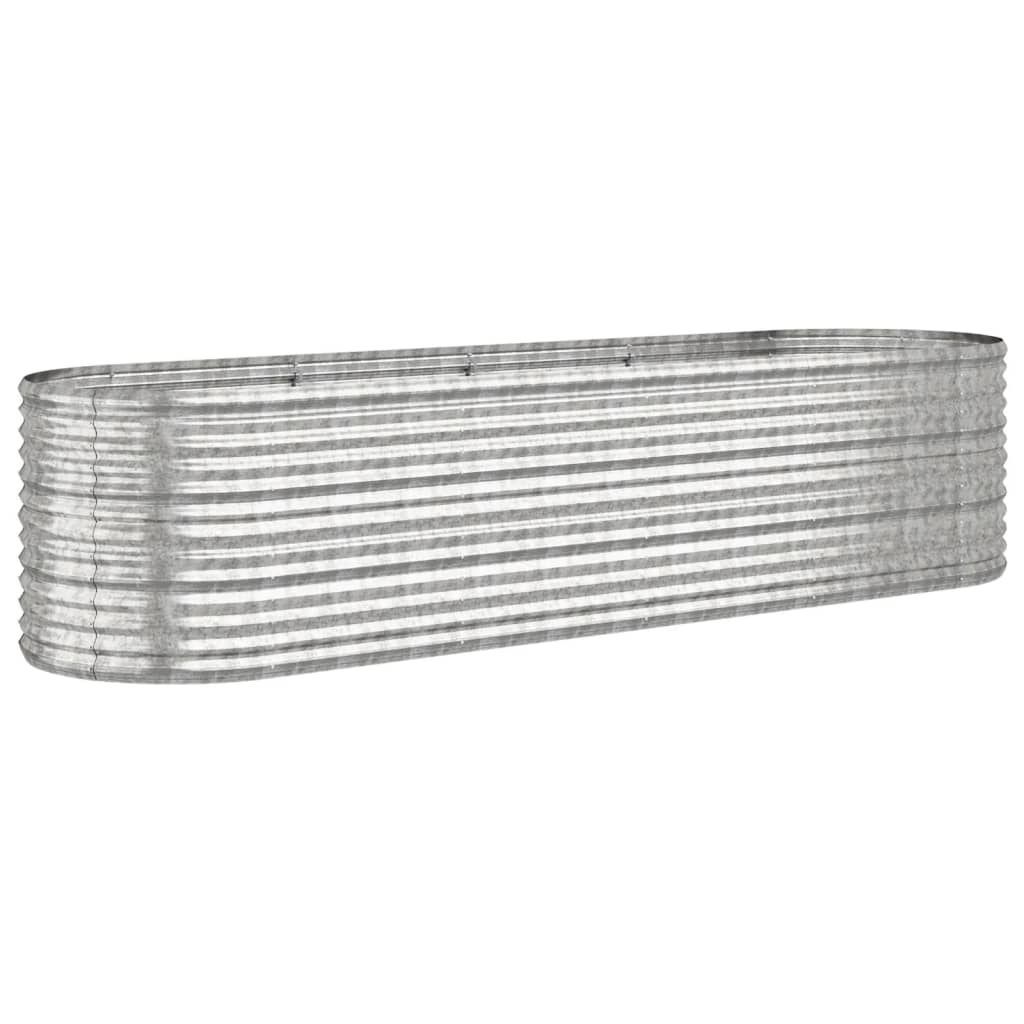 vidaXL Hochbeet Verzinkter Stahl 296x80x68 cm Silbern
