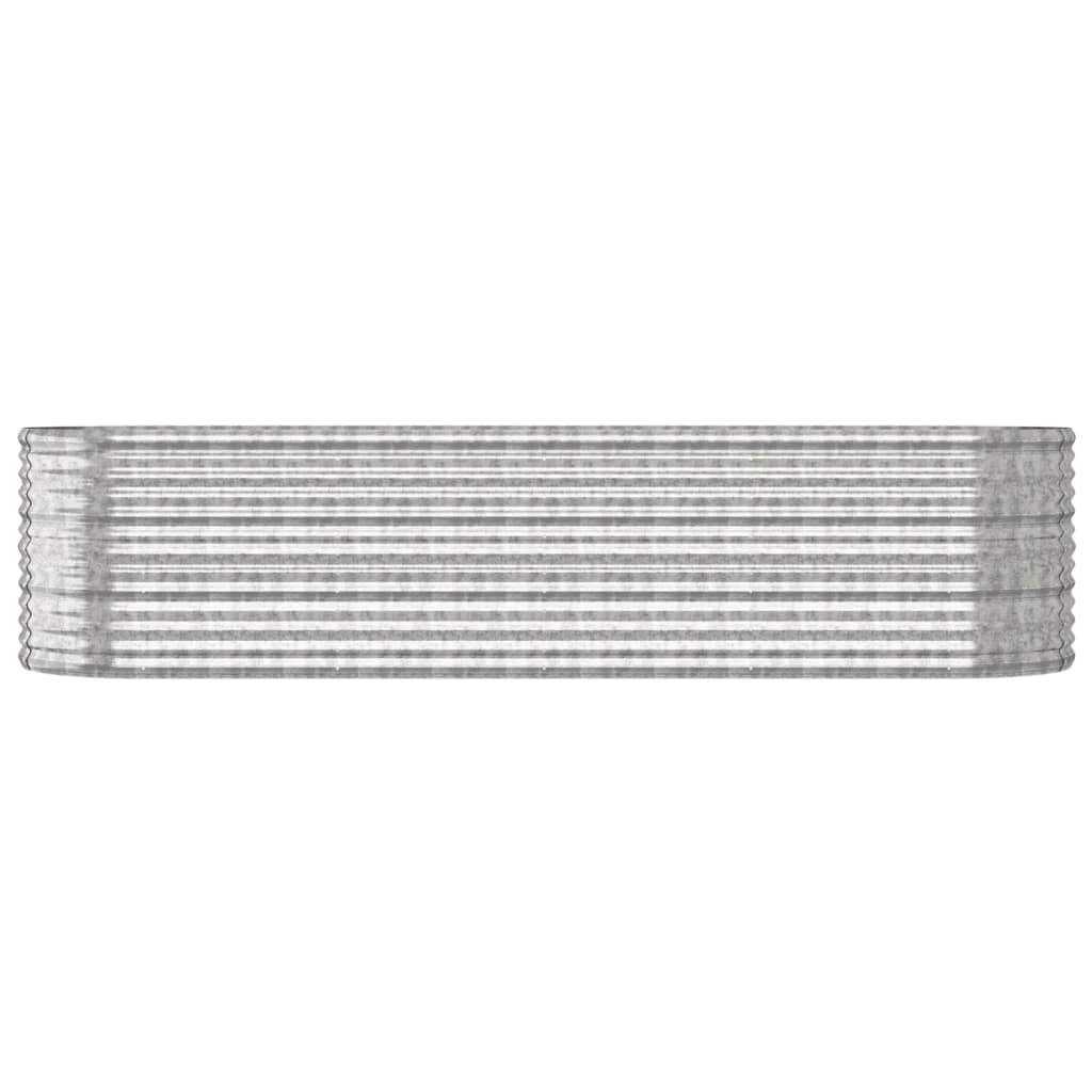 vidaXL Hochbeet Verzinkter Stahl 296x80x68 cm Silbern
