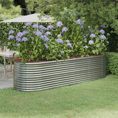 vidaXL Hochbeet Verzinkter Stahl 296x80x68 cm Silbern