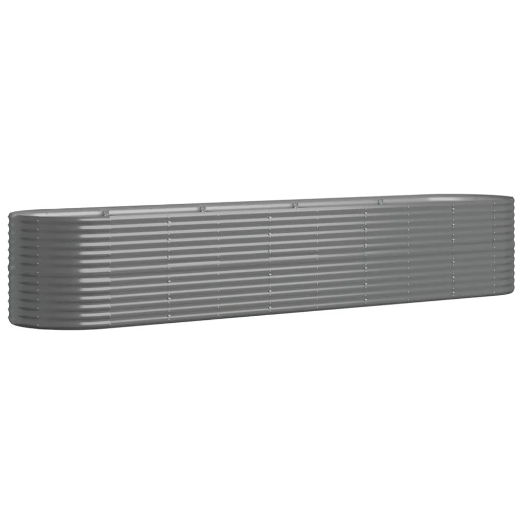 vidaXL Carré potager en acier galvanisé 368x80x68 cm Gris