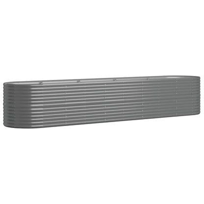 vidaXL Carré potager en acier galvanisé 368x80x68 cm Gris
