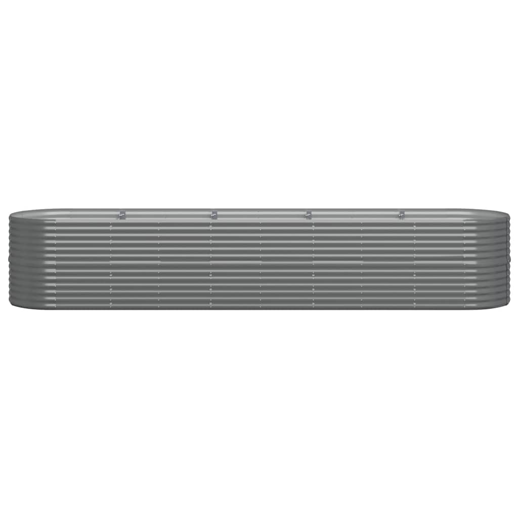 vidaXL Carré potager en acier galvanisé 368x80x68 cm Gris
