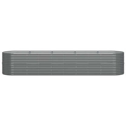 vidaXL Carré potager en acier galvanisé 368x80x68 cm Gris