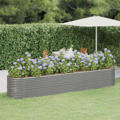 vidaXL Carré potager en acier galvanisé 368x80x68 cm Gris