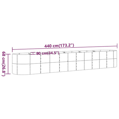 vidaXL Hochbeet Verzinkter Stahl 440x80x68 cm Grün
